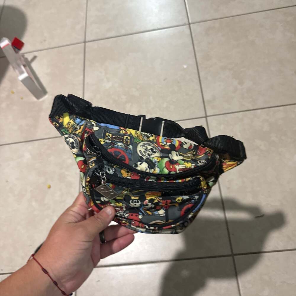Vintage Mickey Mouse Comic Print Fanny Pack, Disney Hip Bag - Multicolor
